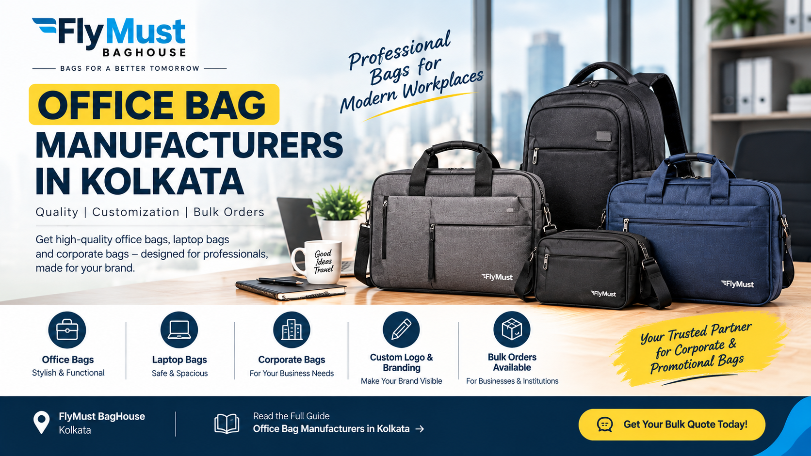 Officee Bag Manufacturer in Kolkata: Wholesale, Bulk & Custom Office Bags