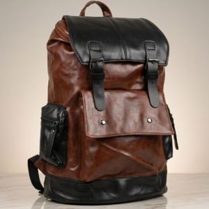Premium Pu-Leather Backpack – Trending Vintage Dual-Tone Rucksack Type