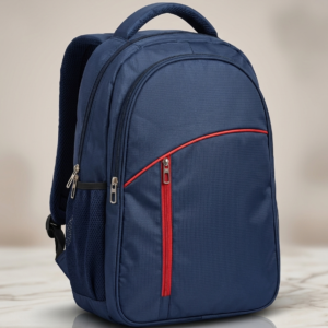 Check Design Fabric Premium Multi-Compartment Navy Blue – Heavy-Duty College & Office Bag