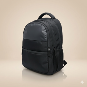 Export Quality Black 3 Spacious Main Compartments + 1 pocket + Wide Front Pocket with Reversible fabric Touch