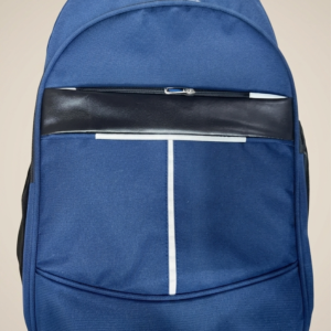 Casual Navy Blue School College Backpack In Cord Sporty Wire T Stripe Multi Compartment With Daypack