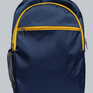 Casual Navy Blue School & College Backpack total 4 chain – Lightweight Multi-Pocket Daypack with Vibrant Yellow Accents