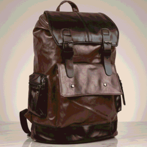 Premium Pu Leather Backpack Trending Vintage Dual Tone Rucksack Type
