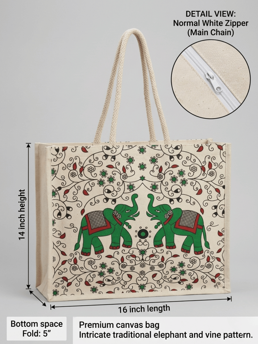 Traditional Elephant Printed Canvas
