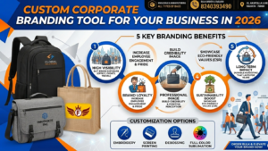 Custom corporate branded bags with company logo, backpacks, laptop bags and tote bags for bulk corporate orders in Kolkata by Fly Must Bag House