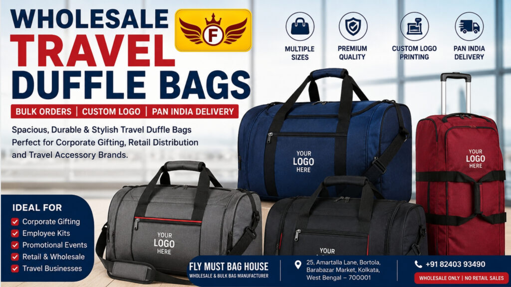 Wholesale travel duffle bags manufacturer in Kolkata – Fly Must Bag House