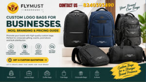 Custom logo bags for businesses – branded backpacks, laptop bags and duffle bags by FlyMust BagHouse